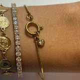 Gold Dainty Jewel Bracelet Large Clasp