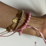 Pink Thread Tied Bracelet/Anklet (larger size)