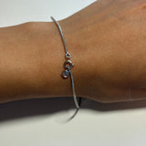 Dainty Silver Bracelet With Jewel