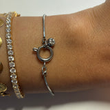 Dainty Silver Jewel Bracelet Large Clasp