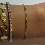 Gold Simple Hammered Bracelet