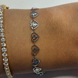 Silver Cutout Heart Bracelet