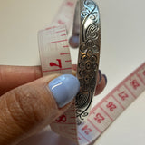 Adjustable Silver Bangle (flower design)
