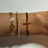 Black Cross Thread Bracelet