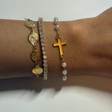 Pearl Cross Bracelet