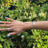 Silver Clasp Bangle (L)
