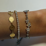 Adjustable Silver Flower Bracelet