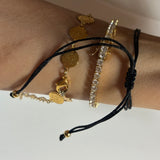Black Dainty Cross Thread Bracelet
