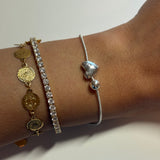 Heart Charm Silver Bracelet