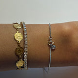 Dainty Silver Bracelet With Jewel