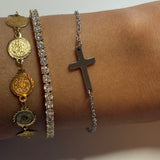 Silver Cross Bracelet